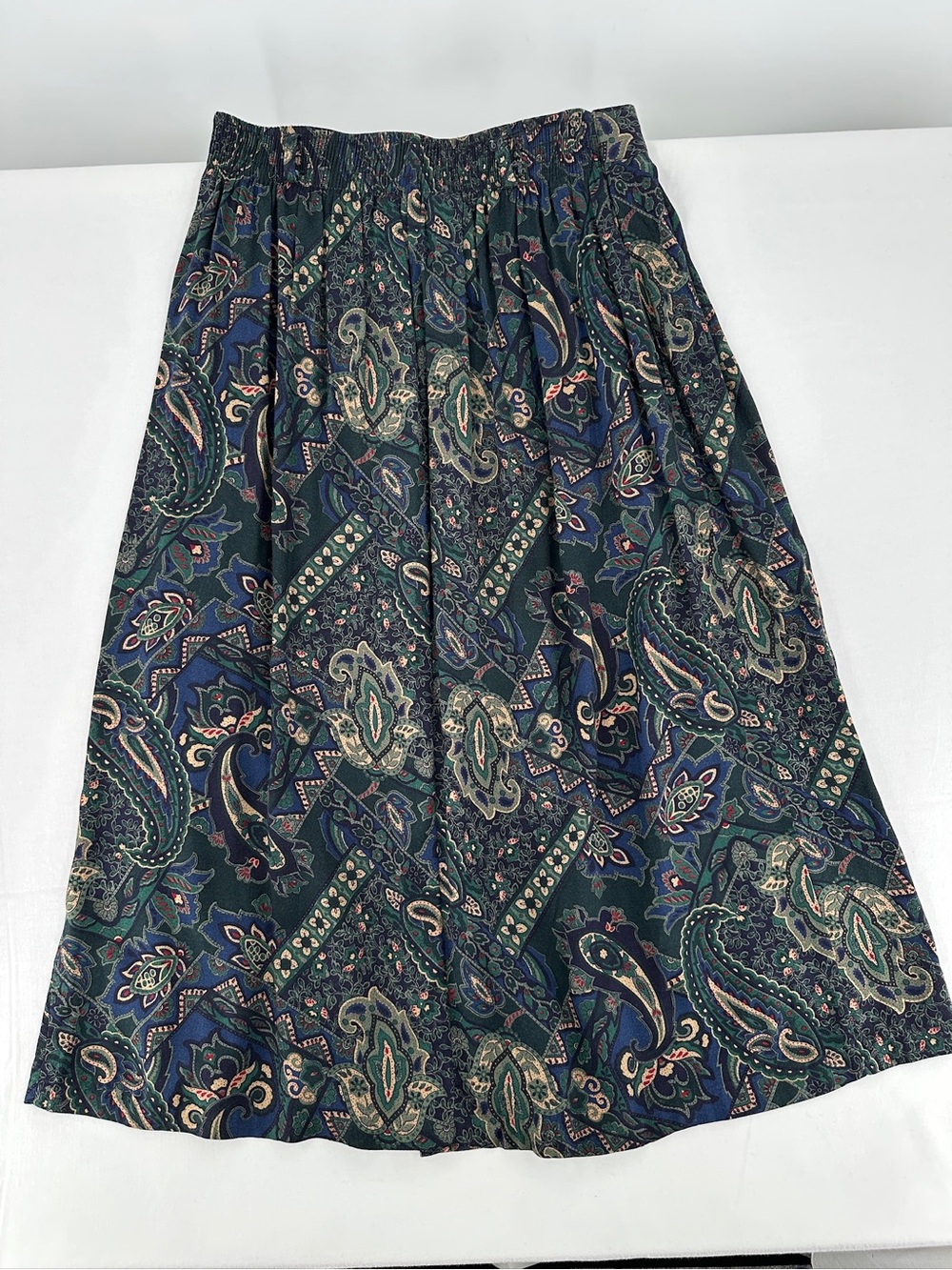 Vintage 90s Briggs New York Paisley Midi Skirt Size 16 Whimsigoth Belted - Picture 6 of 13